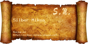 Silber Miksa névjegykártya